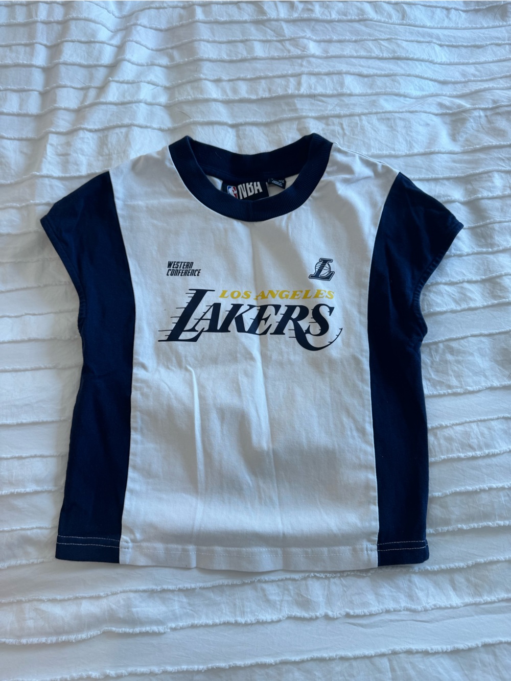 NBA Los Angeles Lakers White & Navy Men’s Swim Rash Guard
